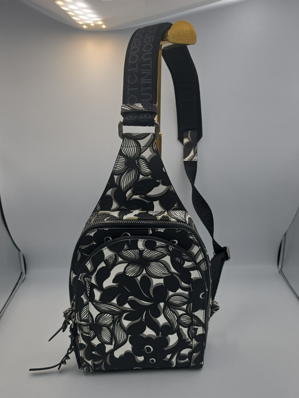 Christian Louboutin single-strap sling Backpack Unisex Loubifunk (NWT)COA🖤🤍